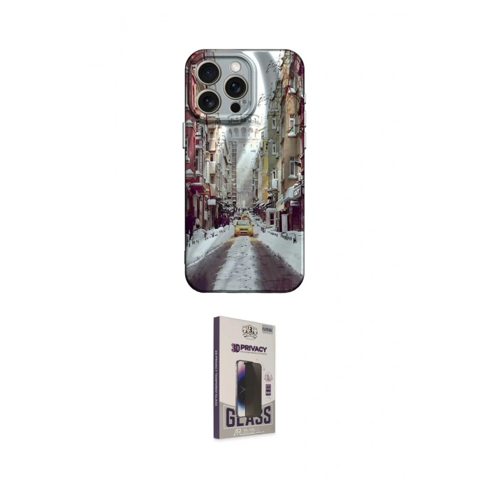 MARSİLYAN™- iPhone 15 Pro Max Kılıf Nova Doku Prime - Siyah Bilvis Hayalet Cam Ekran Koruyucu