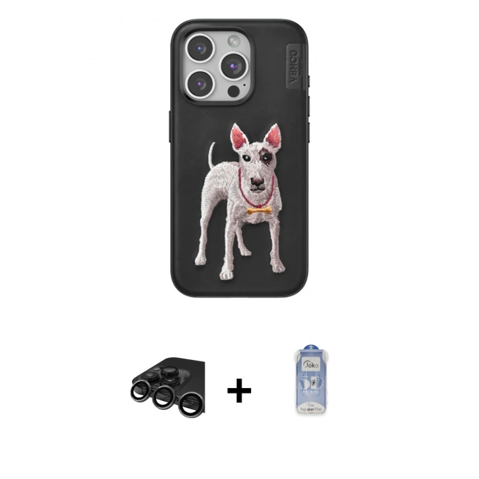 MARSİLYAN™- iPhone 15 Pro Max Kılıf Nova Form Koleksiyonu - Siyah Joko Magic 5D Cam + Raze Metal Kamera Lens - TMGI