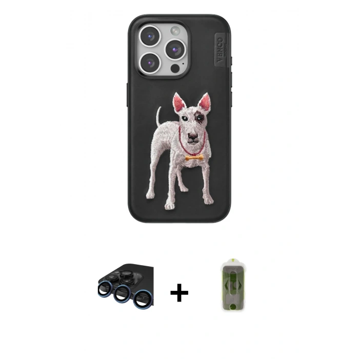 MARSİLYAN™- iPhone 15 Pro Max Kılıf Nova Form Koleksiyonu - Siyah Joko Magic 5D Hayalet Cam + Lacivert Raze Metal Kamera Lens