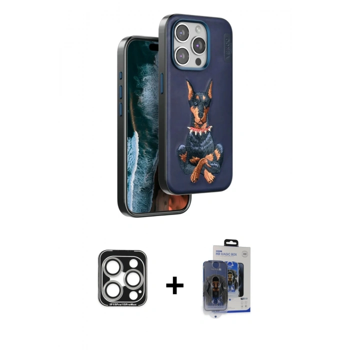 MARSİLYAN™- iPhone 15 Pro Max Kılıf Nova Form Koleksiyonu - Siyah Vanessa Magic Cam + PVD Metal Kamera Lens - GS
