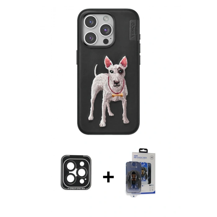 MARSİLYAN™- iPhone 15 Pro Max Kılıf Nova Form Koleksiyonu - Siyah Vanessa Magic Cam + PVD Metal Kamera Lens - SH