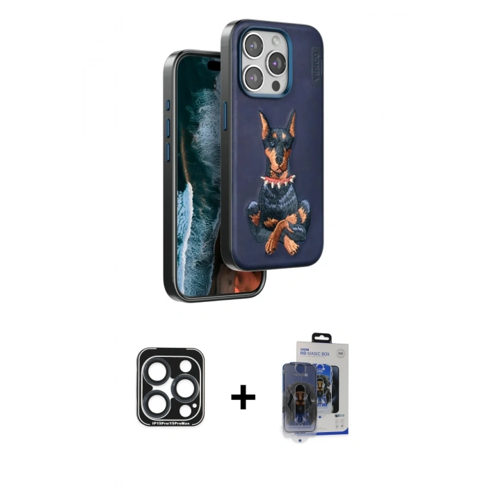 MARSİLYAN™- iPhone 15 Pro Max Kılıf Nova Form Koleksiyonu - Siyah Vanessa Magic Cam + PVD Metal Kamera Lens - LT