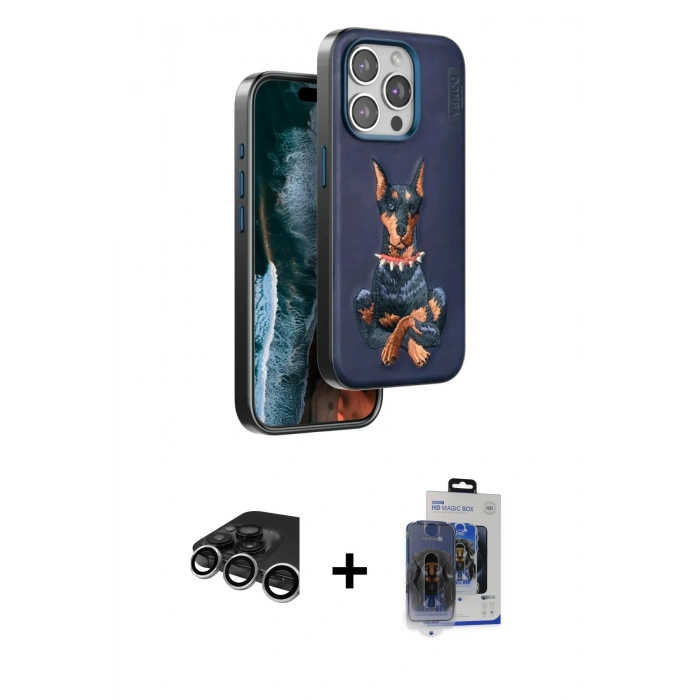 MARSİLYAN™- iPhone 15 Pro Max Kılıf Nova Form Koleksiyonu - Siyah Vanessa Magic Cam + Raze Metal Kamera Lens - GS