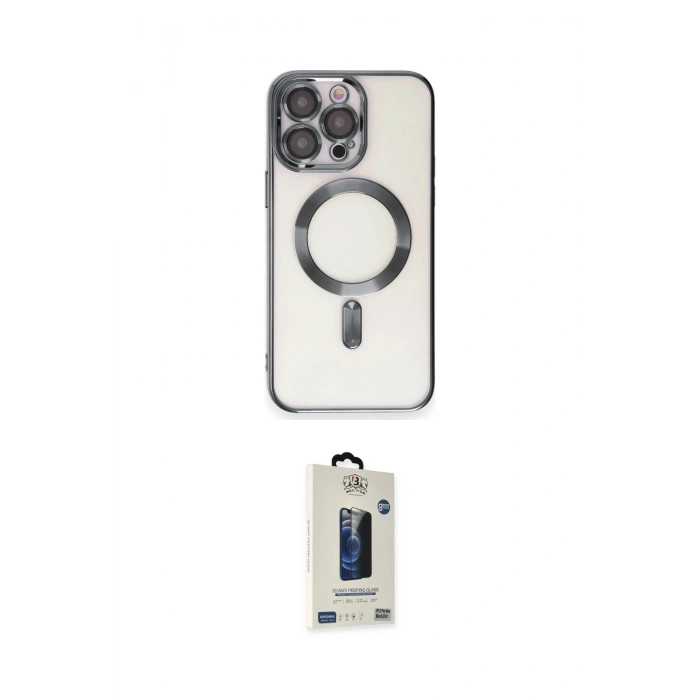 MARSİLYAN™- iPhone 15 Pro Max Kılıf Nova Işık Özel Seri - Siyah Bilvis Hayalet Cam Ekran Koruyucu