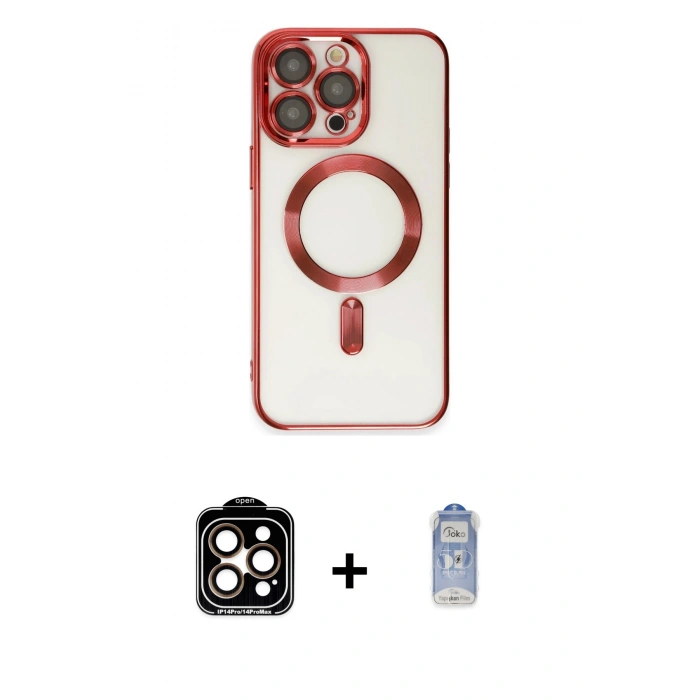 MARSİLYAN™- iPhone 15 Pro Max Kılıf Nova Işık Özel Seri - Siyah Joko Magic 5D Cam + PVD Metal Kamera Lens - TU