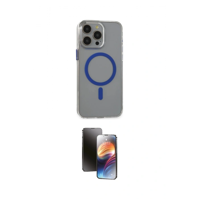 MARSİLYAN™- iPhone 15 Pro Max Kılıf Odak Form Özel Seri - Siyah 3D Antistatik Mat Seramik Nano Ekran Koruyucu