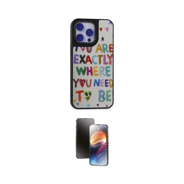 MARSİLYAN™- iPhone 15 Pro Max Kılıf Odak Klasik Serisi - Siyah 3D Antistatik Mat Seramik Nano Ekran Koruyucu