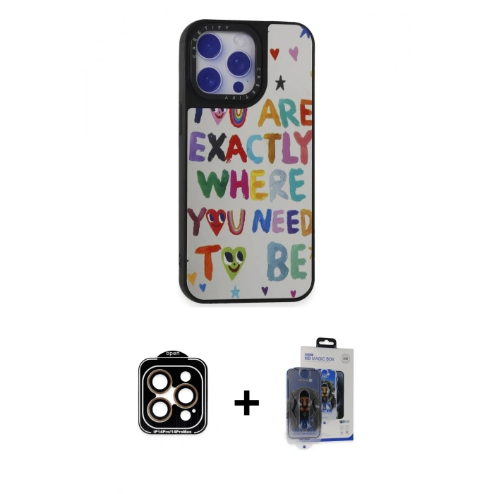 MARSİLYAN™- iPhone 15 Pro Max Kılıf Odak Klasik Serisi - Siyah Vanessa Magic Cam + PVD Metal Kamera Lens - TU