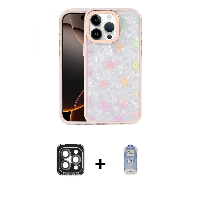 MARSİLYAN™- iPhone 15 Pro Max Kılıf Odak Prime - Siyah Joko Magic 5D Cam + PVD Metal Kamera Lens - GI