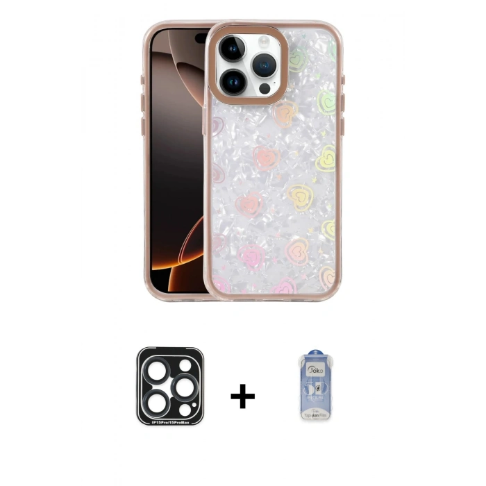 MARSİLYAN™- iPhone 15 Pro Max Kılıf Odak Prime - Siyah Joko Magic 5D Cam + PVD Metal Kamera Lens - LT