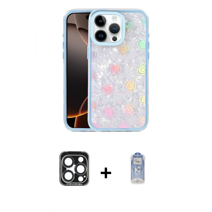 MARSİLYAN™- iPhone 15 Pro Max Kılıf Odak Prime - Siyah Joko Magic 5D Cam + PVD Metal Kamera Lens - LT