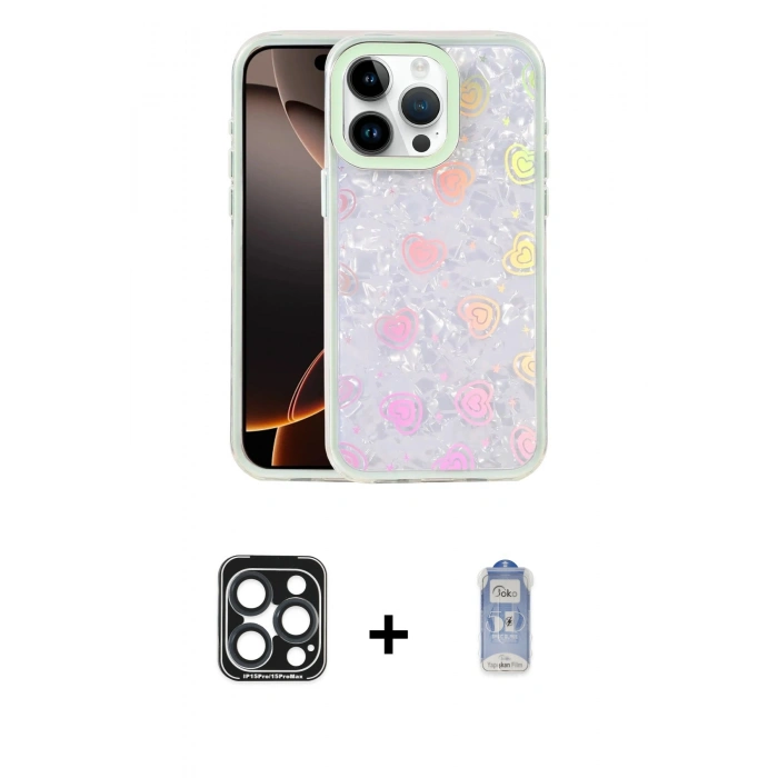 MARSİLYAN™- iPhone 15 Pro Max Kılıf Odak Prime - Siyah Joko Magic 5D Cam + PVD Metal Kamera Lens - LT