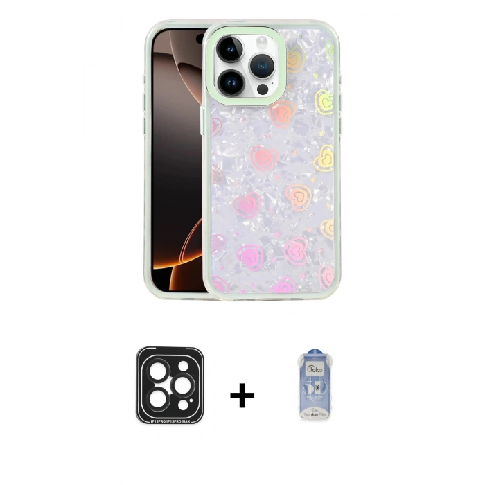 MARSİLYAN™- iPhone 15 Pro Max Kılıf Odak Prime - Siyah Joko Magic 5D Cam + PVD Metal Kamera Lens - SH