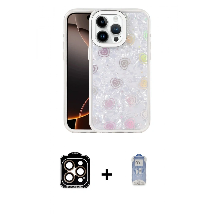 MARSİLYAN™- iPhone 15 Pro Max Kılıf Odak Prime - Siyah Joko Magic 5D Cam + PVD Metal Kamera Lens - TU