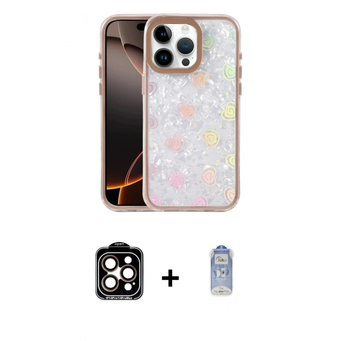MARSİLYAN™- iPhone 15 Pro Max Kılıf Odak Prime - Siyah Joko Magic 5D Cam + PVD Metal Kamera Lens - TU