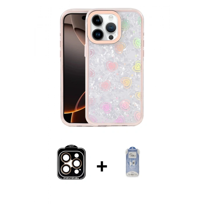 MARSİLYAN™- iPhone 15 Pro Max Kılıf Odak Prime - Siyah Joko Magic 5D Cam + PVD Metal Kamera Lens - TU