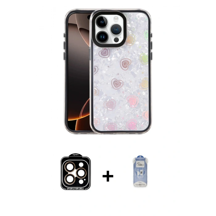 MARSİLYAN™- iPhone 15 Pro Max Kılıf Odak Prime - Siyah Joko Magic 5D Cam + PVD Metal Kamera Lens - TU