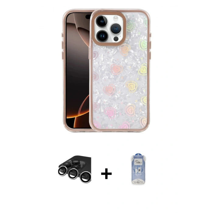 MARSİLYAN™- iPhone 15 Pro Max Kılıf Odak Prime - Siyah Joko Magic 5D Cam + Raze Metal Kamera Lens - GS