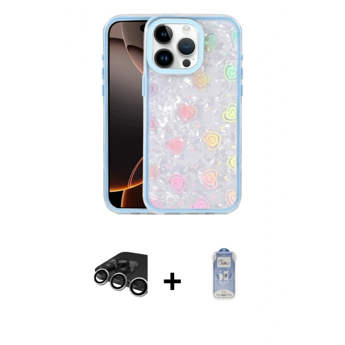 MARSİLYAN™- iPhone 15 Pro Max Kılıf Odak Prime - Siyah Joko Magic 5D Cam + Raze Metal Kamera Lens - GS