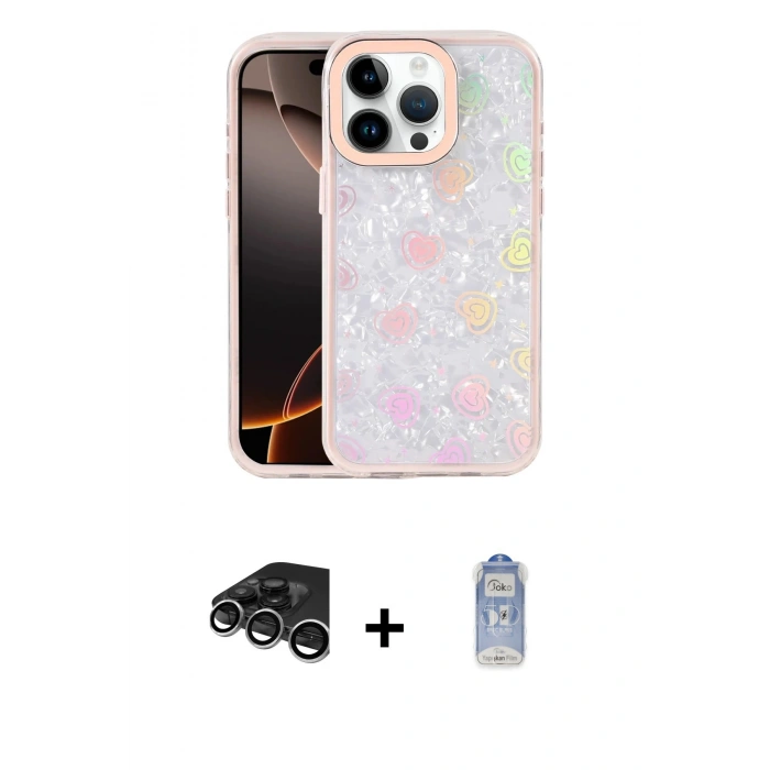 MARSİLYAN™- iPhone 15 Pro Max Kılıf Odak Prime - Siyah Joko Magic 5D Cam + Raze Metal Kamera Lens - GS
