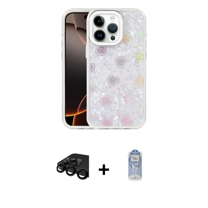 MARSİLYAN™- iPhone 15 Pro Max Kılıf Odak Prime - Siyah Joko Magic 5D Cam + Raze Metal Kamera Lens - SH