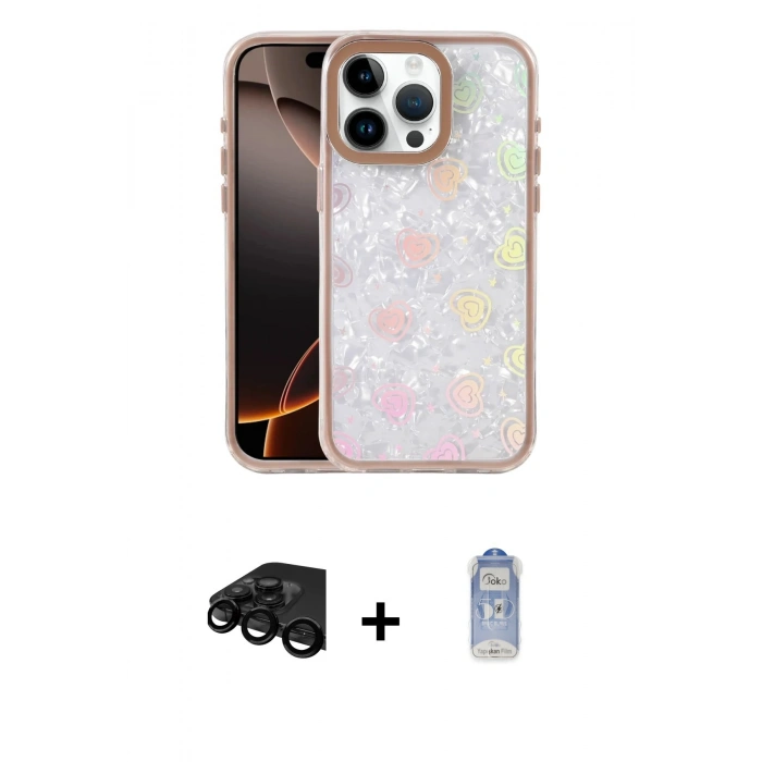 MARSİLYAN™- iPhone 15 Pro Max Kılıf Odak Prime - Siyah Joko Magic 5D Cam + Raze Metal Kamera Lens - SH