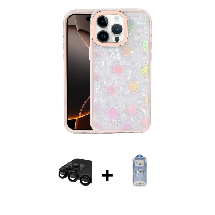MARSİLYAN™- iPhone 15 Pro Max Kılıf Odak Prime - Siyah Joko Magic 5D Cam + Raze Metal Kamera Lens - SH