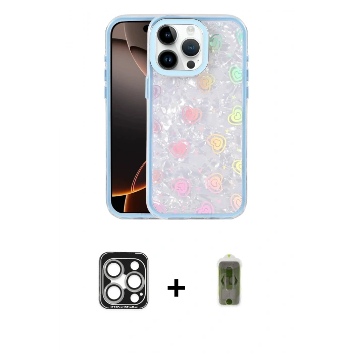 MARSİLYAN™- iPhone 15 Pro Max Kılıf Odak Prime - Siyah Joko Magic 5D Hayalet Cam + PVD Metal Kamera Lens - GS