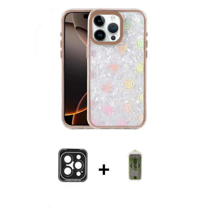 MARSİLYAN™- iPhone 15 Pro Max Kılıf Odak Prime - Siyah Joko Magic 5D Hayalet Cam + PVD Metal Kamera Lens - SH