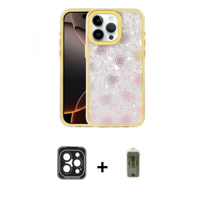 MARSİLYAN™- iPhone 15 Pro Max Kılıf Odak Prime - Siyah Joko Magic 5D Hayalet Cam + PVD Metal Kamera Lens - SH