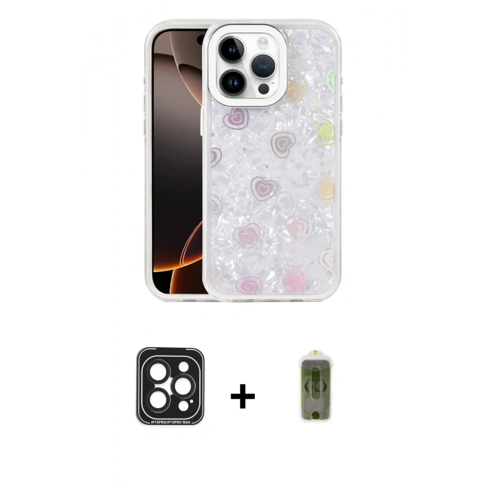 MARSİLYAN™- iPhone 15 Pro Max Kılıf Odak Prime - Siyah Joko Magic 5D Hayalet Cam + PVD Metal Kamera Lens - SH