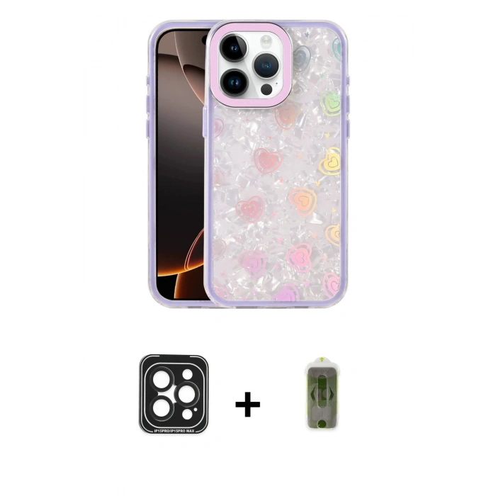 MARSİLYAN™- iPhone 15 Pro Max Kılıf Odak Prime - Siyah Joko Magic 5D Hayalet Cam + PVD Metal Kamera Lens - SH