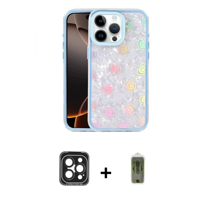MARSİLYAN™- iPhone 15 Pro Max Kılıf Odak Prime - Siyah Joko Magic 5D Hayalet Cam + PVD Metal Kamera Lens - SH