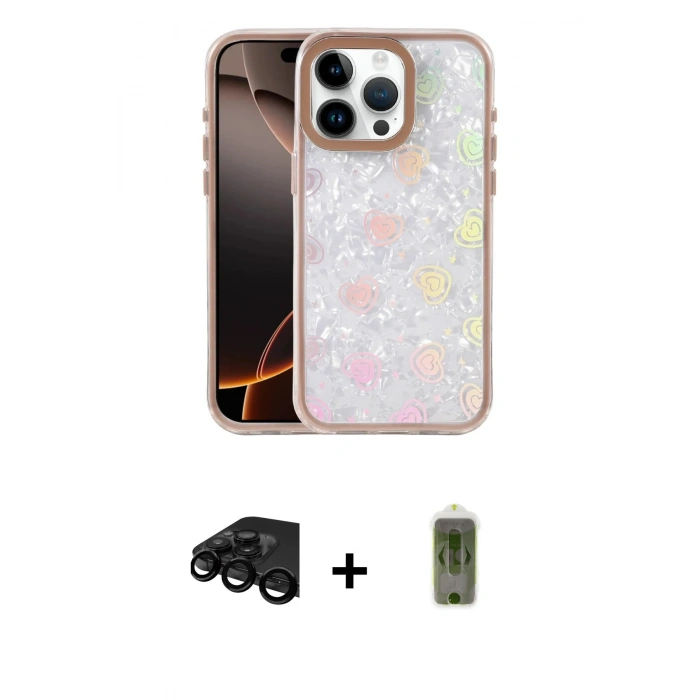 MARSİLYAN™- iPhone 15 Pro Max Kılıf Odak Prime - Siyah Joko Magic 5D Hayalet Cam + Siyah Raze Metal Kamera Lens