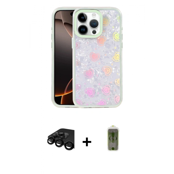 MARSİLYAN™- iPhone 15 Pro Max Kılıf Odak Prime - Siyah Joko Magic 5D Hayalet Cam + Siyah Raze Metal Kamera Lens