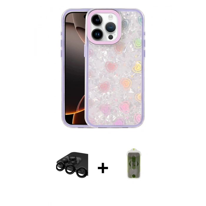 MARSİLYAN™- iPhone 15 Pro Max Kılıf Odak Prime - Siyah Joko Magic 5D Hayalet Cam + Siyah Raze Metal Kamera Lens