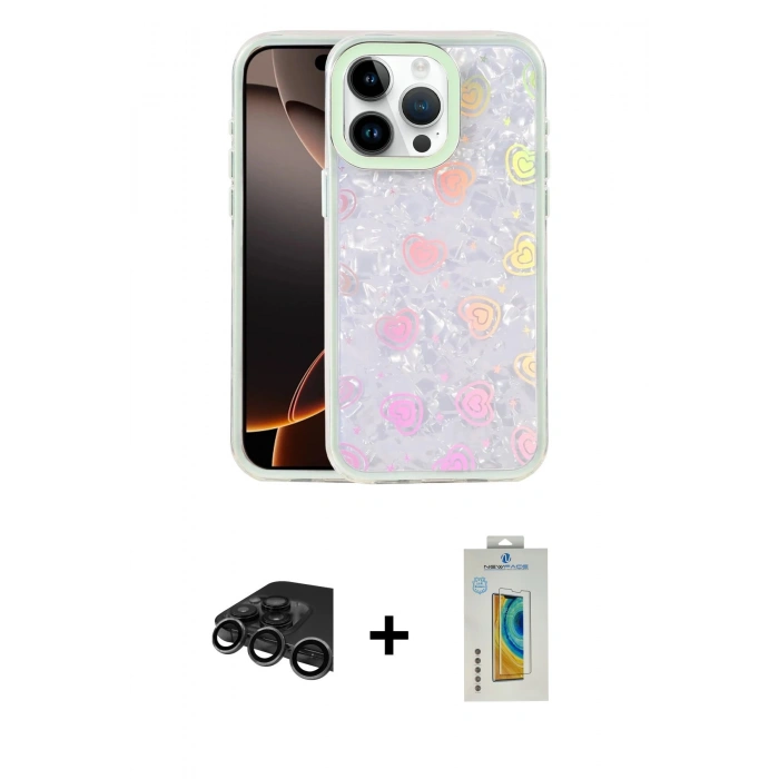 MARSİLYAN™- iPhone 15 Pro Max Kılıf Odak Prime - Siyah Polymer Nano Ekran Koruyucu + Raze Metal Kamera Lens - TMGI