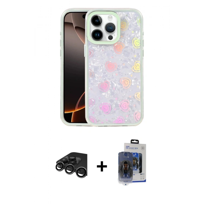 MARSİLYAN™- iPhone 15 Pro Max Kılıf Odak Prime - Siyah Vanessa Magic Cam + Titanyum Gri Raze Metal Kamera Lens
