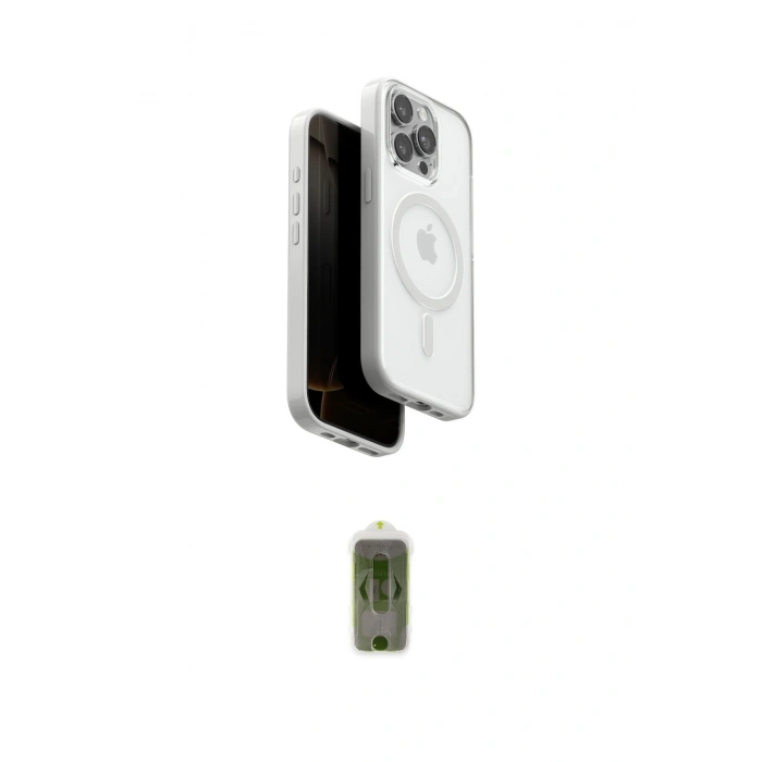 MARSİLYAN™- iPhone 15 Pro Max Kılıf Pusula Form Serisi - Siyah Joko Magic 5D Hayalet Cam