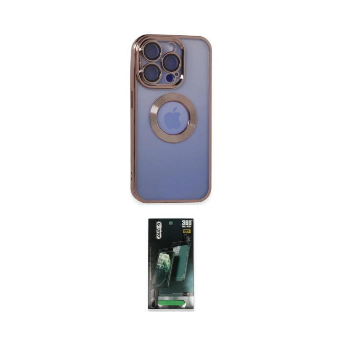 MARSİLYAN™- iPhone 15 Pro Max Kılıf Pusula Form - Siyah 360 Mat Full Body Arka Koruyucu
