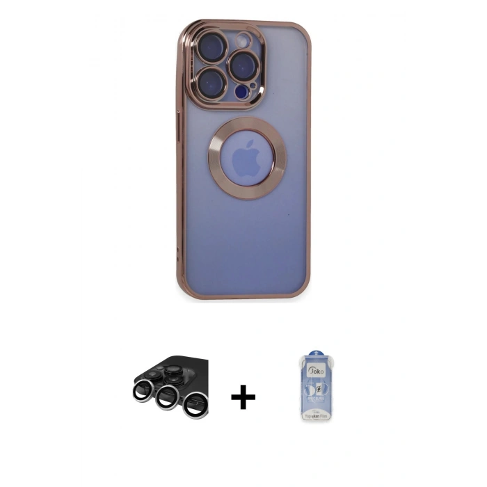 MARSİLYAN™- iPhone 15 Pro Max Kılıf Pusula Form - Siyah Joko Magic 5D Cam + Raze Metal Kamera Lens - GS