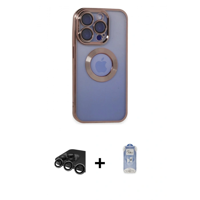 MARSİLYAN™- iPhone 15 Pro Max Kılıf Pusula Form - Siyah Joko Magic 5D Cam + Raze Metal Kamera Lens - TMGI