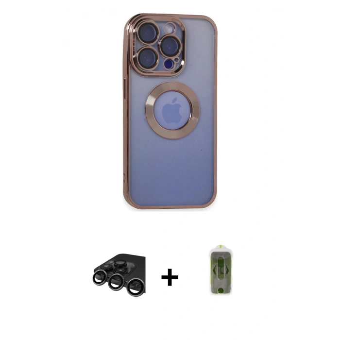 MARSİLYAN™- iPhone 15 Pro Max Kılıf Pusula Form - Siyah Joko Magic 5D Hayalet Cam + Raze Metal Kamera Lens - TMGI