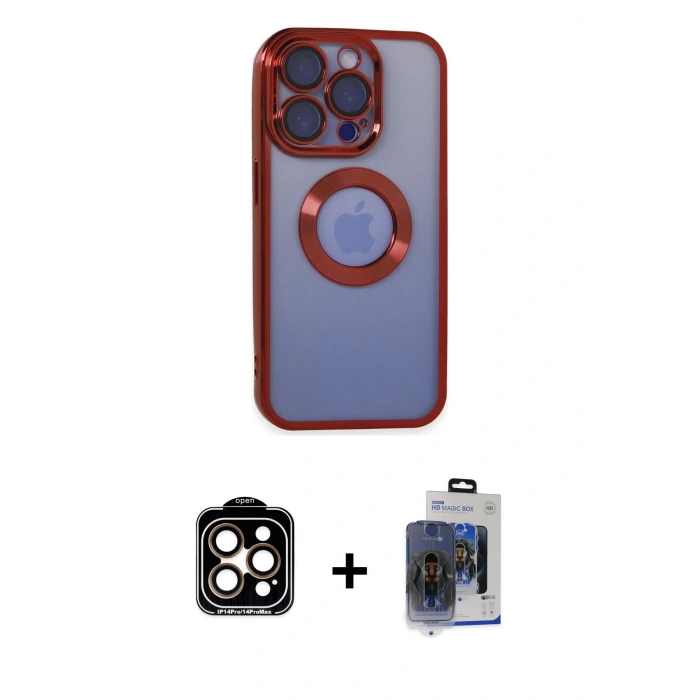 MARSİLYAN™- iPhone 15 Pro Max Kılıf Pusula Form - Siyah Vanessa Magic Cam + PVD Metal Kamera Lens - TU