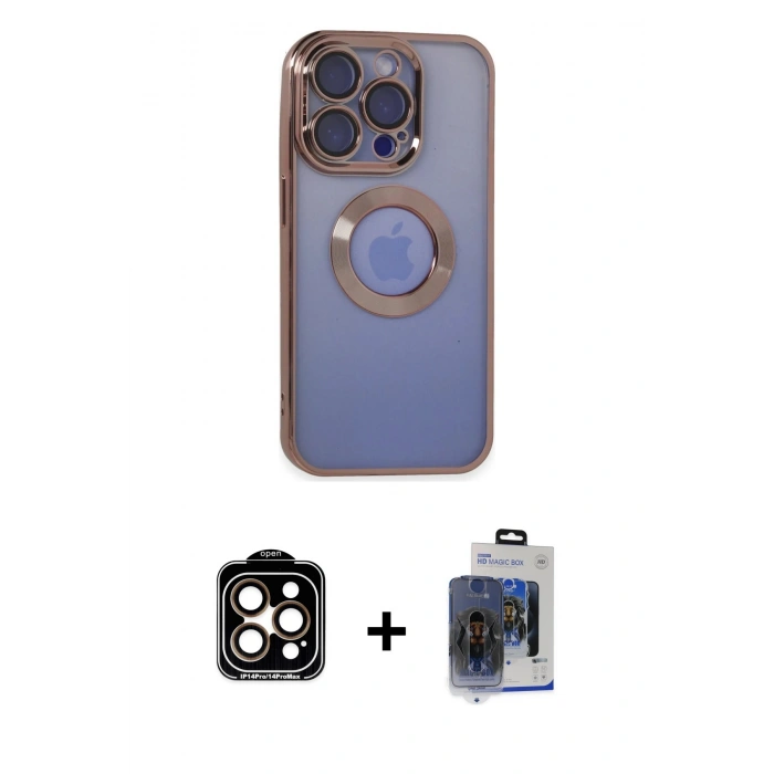 MARSİLYAN™- iPhone 15 Pro Max Kılıf Pusula Form - Siyah Vanessa Magic Cam + PVD Metal Kamera Lens - TU