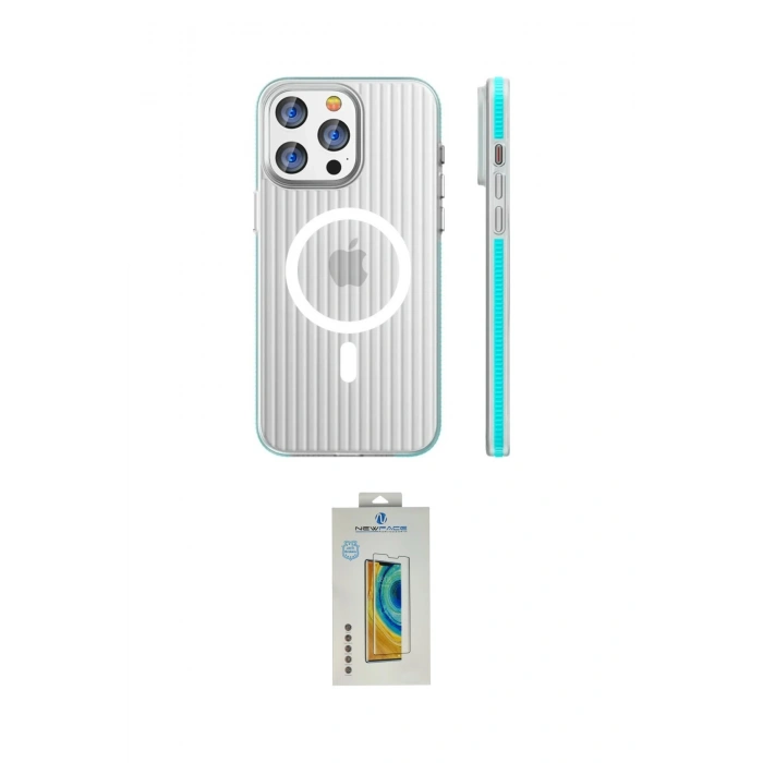 MARSİLYAN™- iPhone 15 Pro Max Kılıf Pusula Minimal Koleksiyonu - Siyah Polymer Nano Ekran Koruyucu