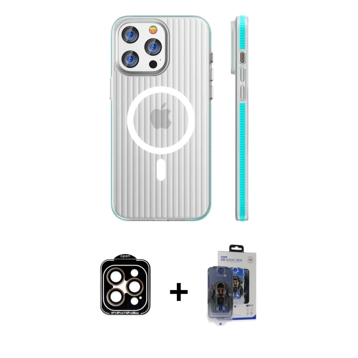 MARSİLYAN™- iPhone 15 Pro Max Kılıf Pusula Minimal Koleksiyonu - Siyah Vanessa Magic Cam + PVD Metal Kamera Lens - TU
