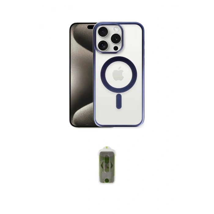 MARSİLYAN™- iPhone 15 Pro Max Kılıf Siluet Çizgi Serisi - Siyah Joko Magic 5D Hayalet Cam
