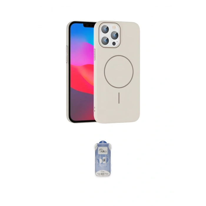 MARSİLYAN™- iPhone 15 Pro Max Kılıf Siluet Doku Özel Seri - Siyah Joko Magic 5D Cam