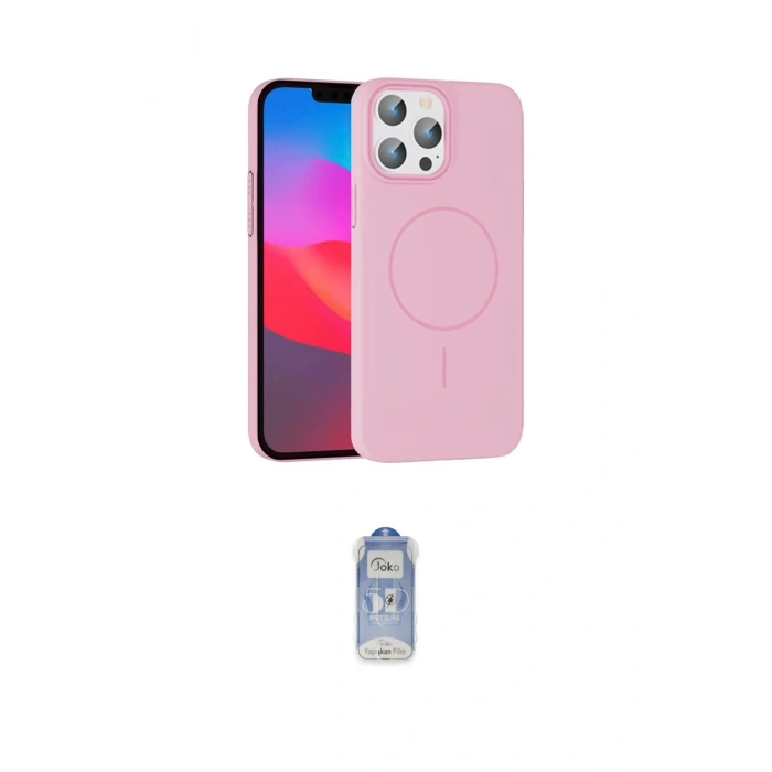 MARSİLYAN™- iPhone 15 Pro Max Kılıf Siluet Doku Özel Seri - Siyah Joko Magic 5D Cam